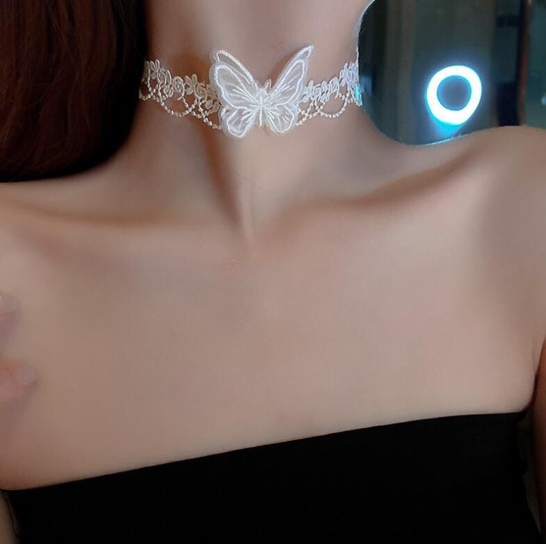 Butterfly Lace Choker Necklace, White Butterfly Choker Necklace, Lace Hollow Butterfly Clavicle Neck Pendant, Vintage Embroidery Butterfly Choker Necklace, Cotwin Delicate White Lace Bow Necklace Butterfly Lace Choker Necklace, White Butterfly Choker Necklace, Lace Hollow Butterfly Clavicle Neck Pendant, Vintage Embroidery Butterfly Choker Necklace, Cotwin Delicate White Lace Bow Necklace